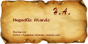 Hegedűs Atanáz névjegykártya