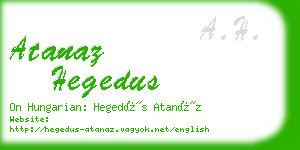 atanaz hegedus business card